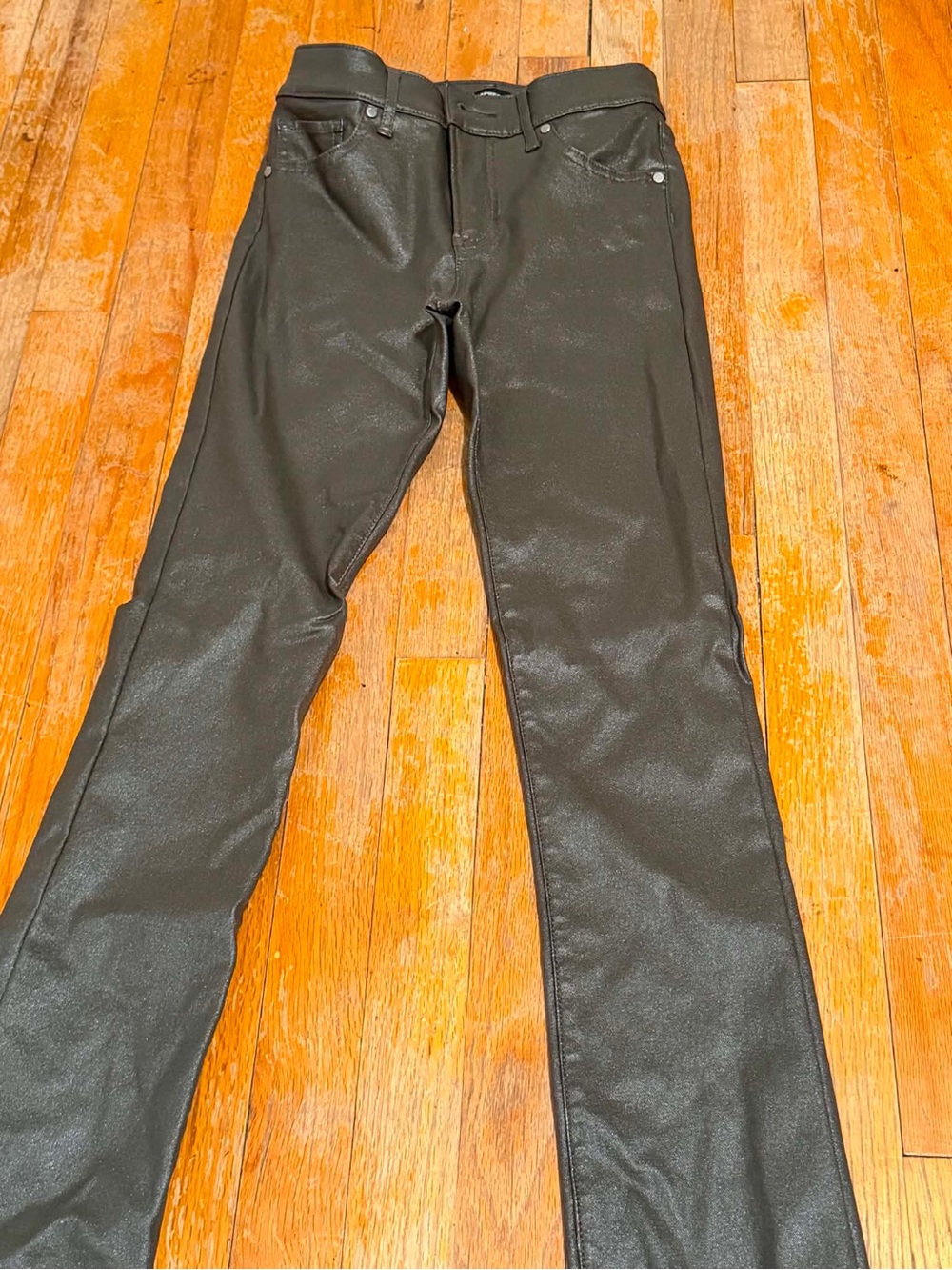 Express Men's Slim Straight Coated Jeans in Black